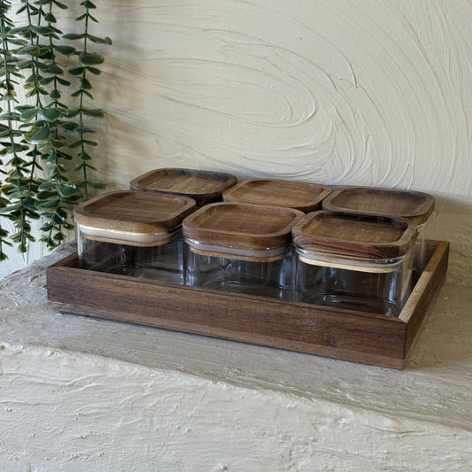 Buenally Akasya Tepsili Kare 6 Li Kahvaltılık Seti 240 ml KOD:105