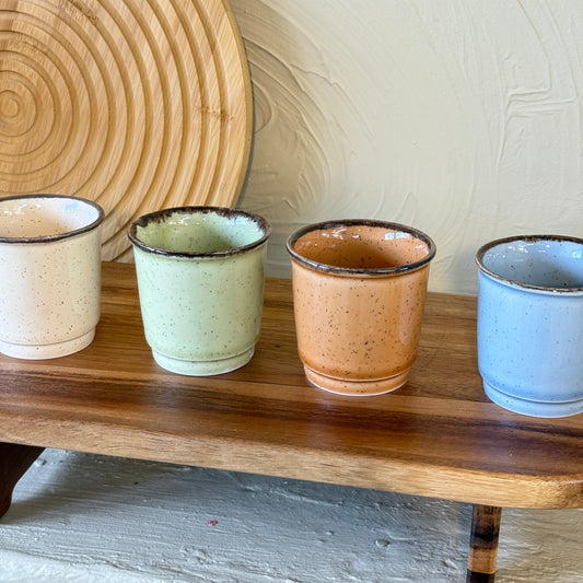 Porline 4 Lü Espresso Kahve Fincan Set Porselen Renkli