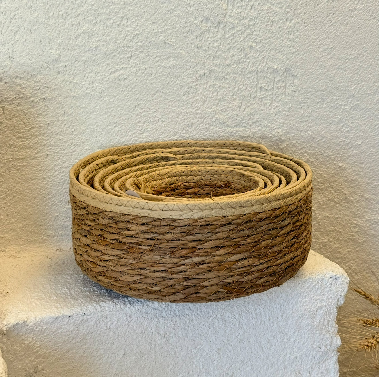 Sevally Hasır Sepet Seti 7 Parça Krem KOD:29087