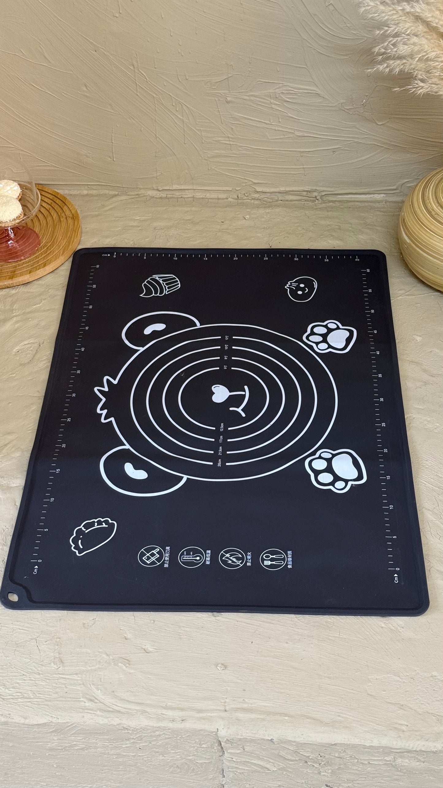 Evanev Silikon Hamur Açma Matı Büyük Boy Gri