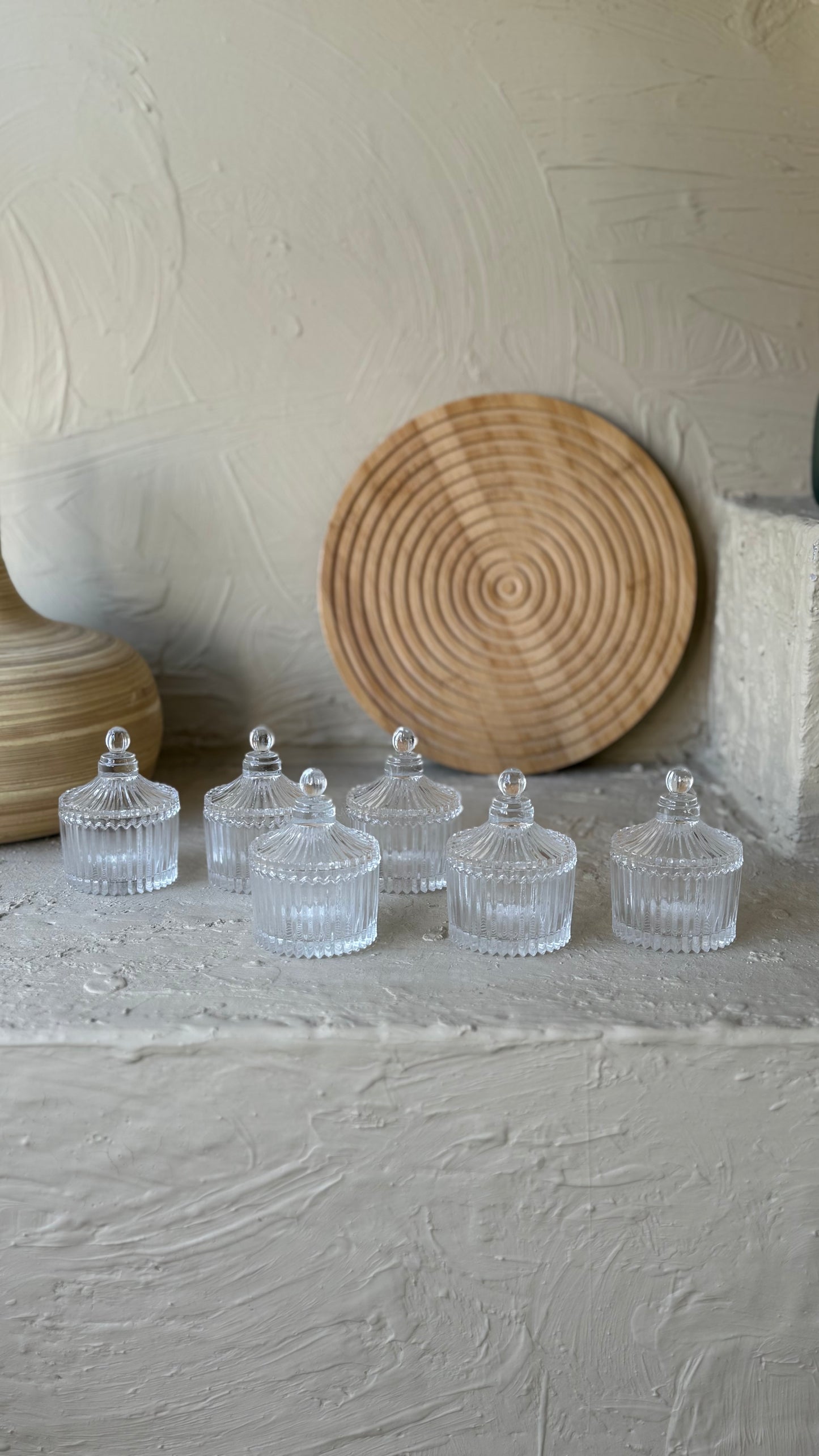 Lalezar Cam Kapaklı 6 Adet Mini Lokumluk Sosluk Seti