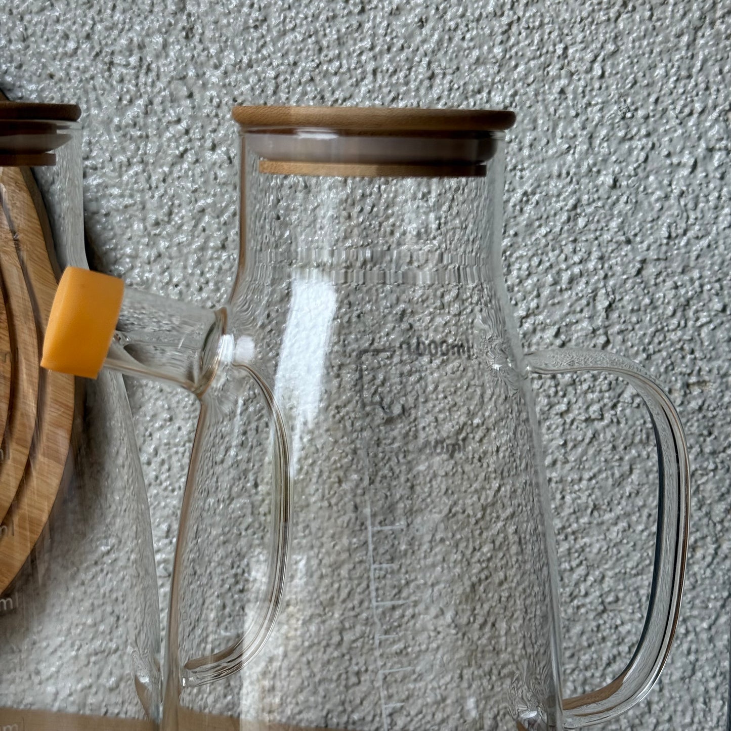 Sahana Bambu Standlı Borosilikat İkili Yağdanlık Seti 1 Litre