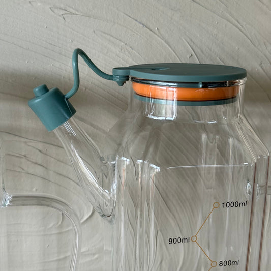 MRP Oval Ahşap Standlı İkili Yağdanlık Seti Yeşil 1 Litre