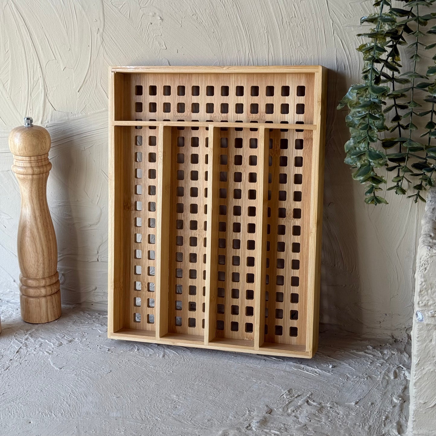 Saverlly Bambu Çekmece Kaşıklık Standı KOD:95353