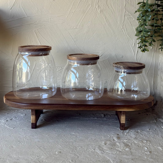 Buenally Akasya Standlı 3 Lü Kavanoz Seti KOD:125