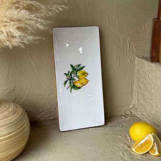 Selin Dikdörtgen Sunumluk Limon Desenli Küçük Boy KOD:HLS-02