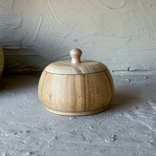 Ma-Perra Bambu Tombul Kapaklı Kase Baharatlık KOD:110057