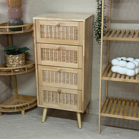 PNL Ayaklı Ahşap Dolap 4 Çekmeceli KOD:BM06-4