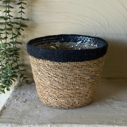 Savelly Hasır Saksı Sepet Poşetli Siyah KOD:16709
