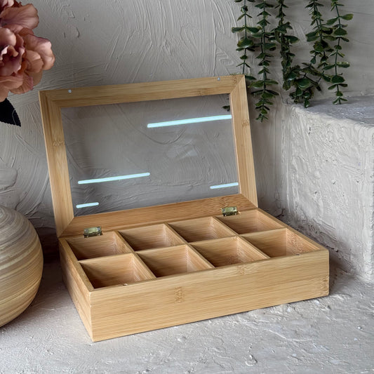 Ma-Perra Bambu 8 Bölmeli Çay Kutusu KOD:110021