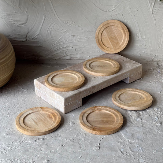 MPR Bambu Yuvarlak Çay Kahve Altlık Seti 6 Adet KOD:110042