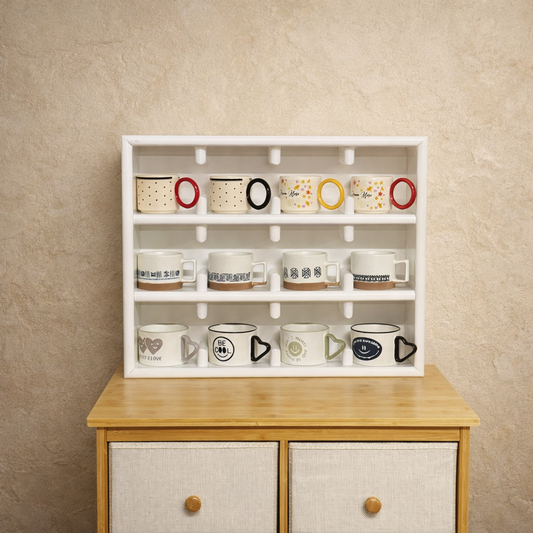 Evanev 12 Bölmeli Kupa Rafı Beyaz