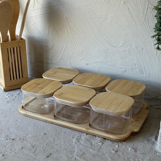 Buenally Bambu Standlı 6 Lı Sunumluk Seti KOD:171