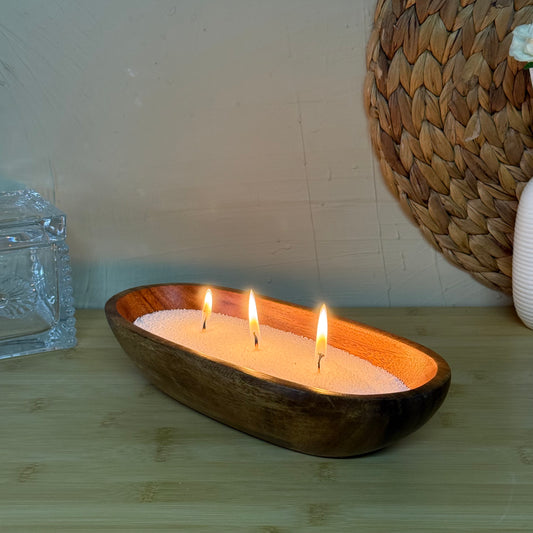 Evanev Oval Akasya Ağacı Standlı İnci Tozu Mum Seti