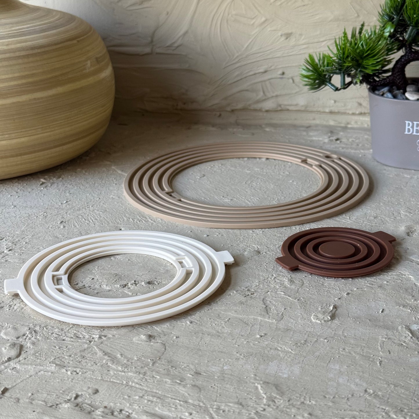 Moon Silikon 3 Lü Nihale Seti Kahve Rengi 20 cm