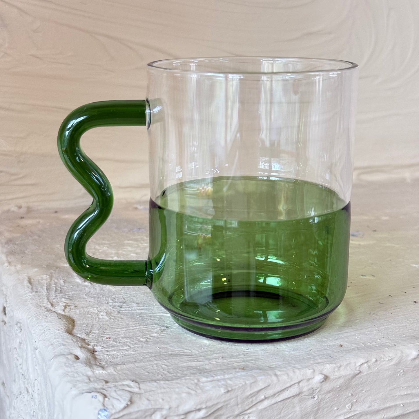 Tutku Borosilikat Cam Nescafe Kupa 400 ml Yeşil KOD:030