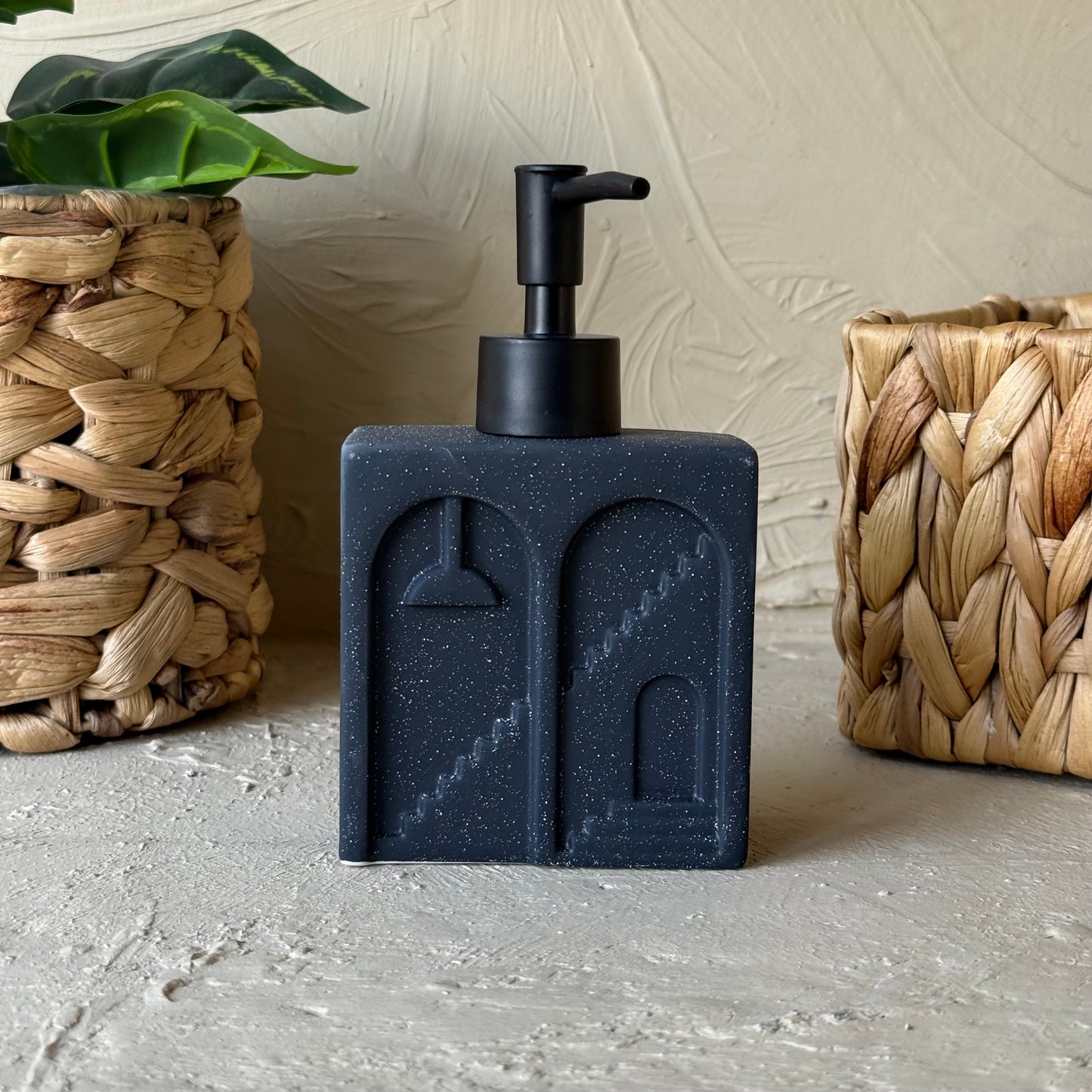 Castel Porselen Dikdörtgen Sıvı Sabunluk Siyah KOD:1452