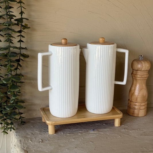 Buenally Bambu Standlı Yağlık Sirkelik Seti KOD:773