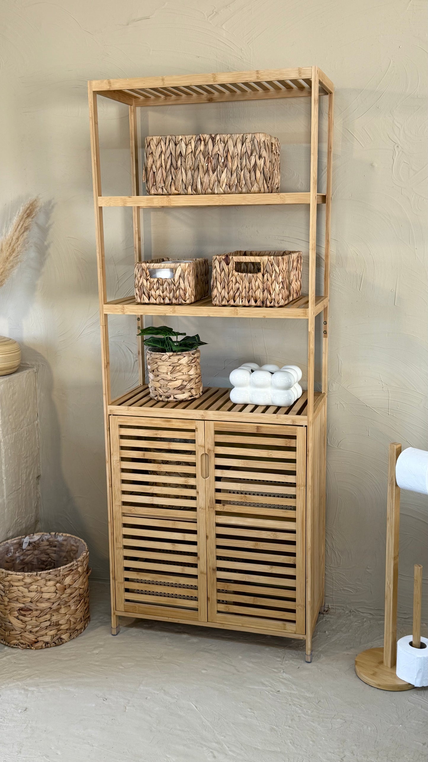 Miev Büyük Boy Bambu Dolap KOD:0124