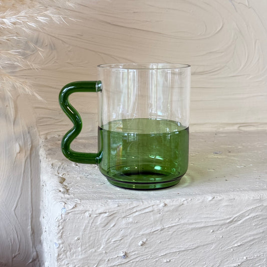 Tutku Borosilikat Cam Nescafe Kupa 400 ml Yeşil KOD:030