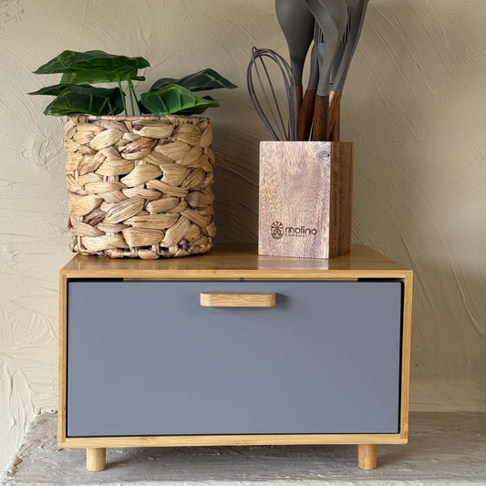 Avalon Ayaklı Bambu Ekmeklik Kutusu Gri KOD:TV1