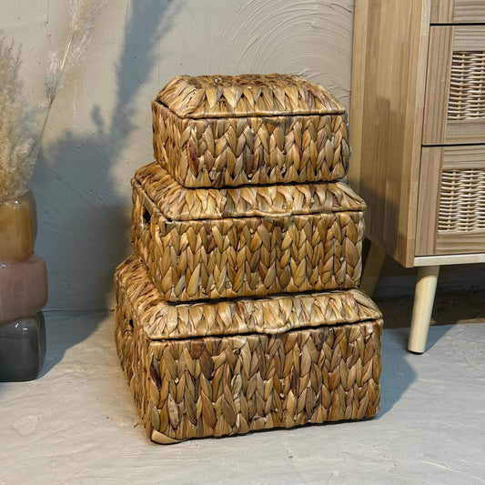 PNL Hasır Kare Kapaklı 3 Boy Organizer Seti KOD:24168