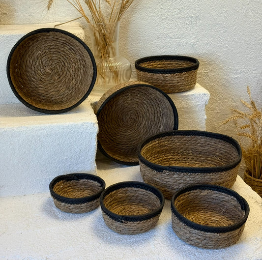 Sevally Hasır Sepet Seti 7 Parça Siyah KOD:29087