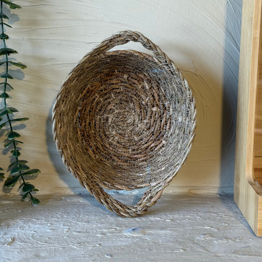 Saverlly Oval Tutmalı Orta Boy Hasır Sepet KOD:17633