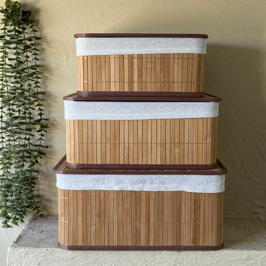 Buenally Bambu 3 Boy Kapaklı Dikdörtgen Organizer Seti KOD:66224