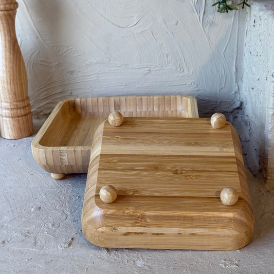 Milarlly Bambu Top Ayaklı Kare İki Boy Sunumluk KOD:173-174