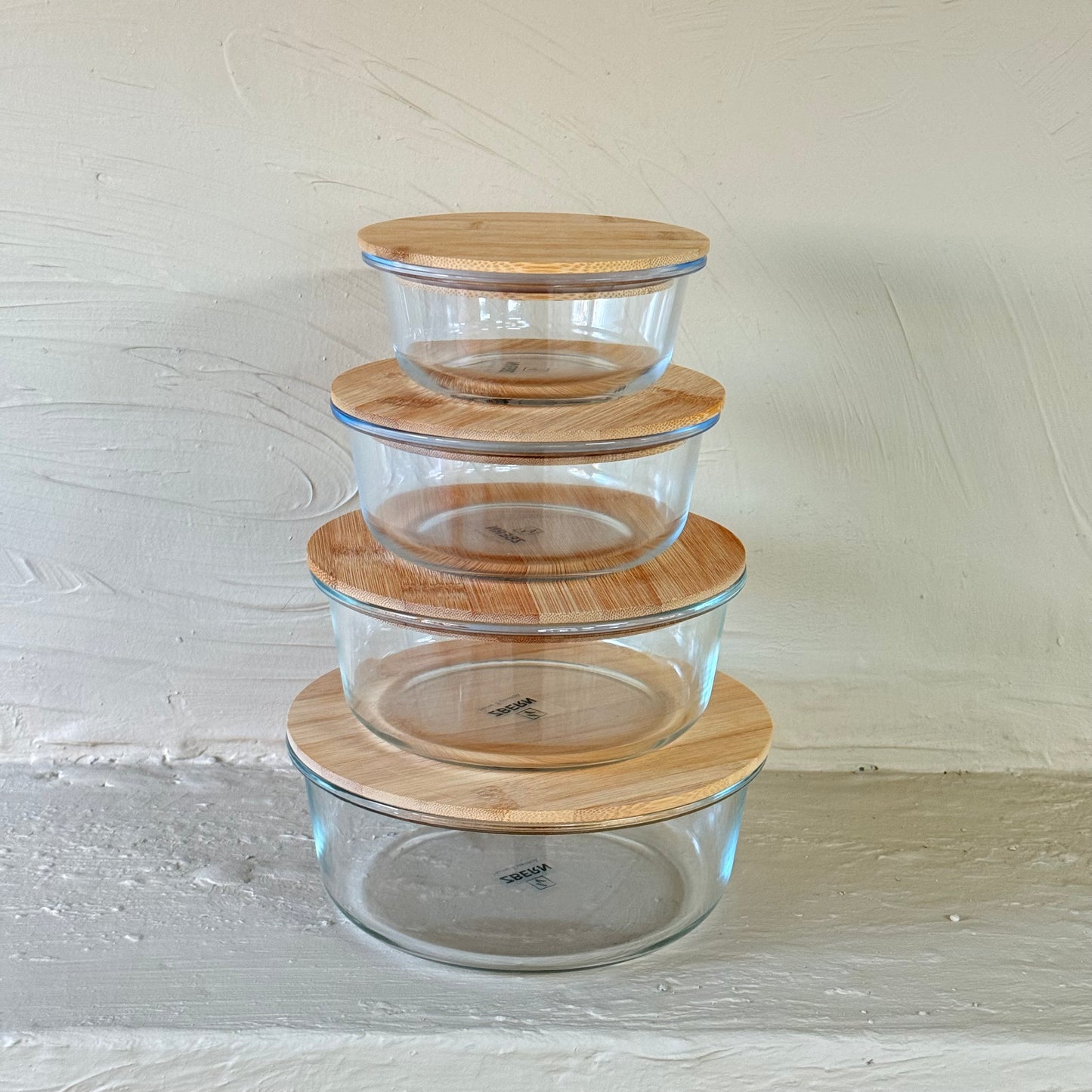 ZBERN Bambu Kapaklı 4 Boy Saklama Kabı