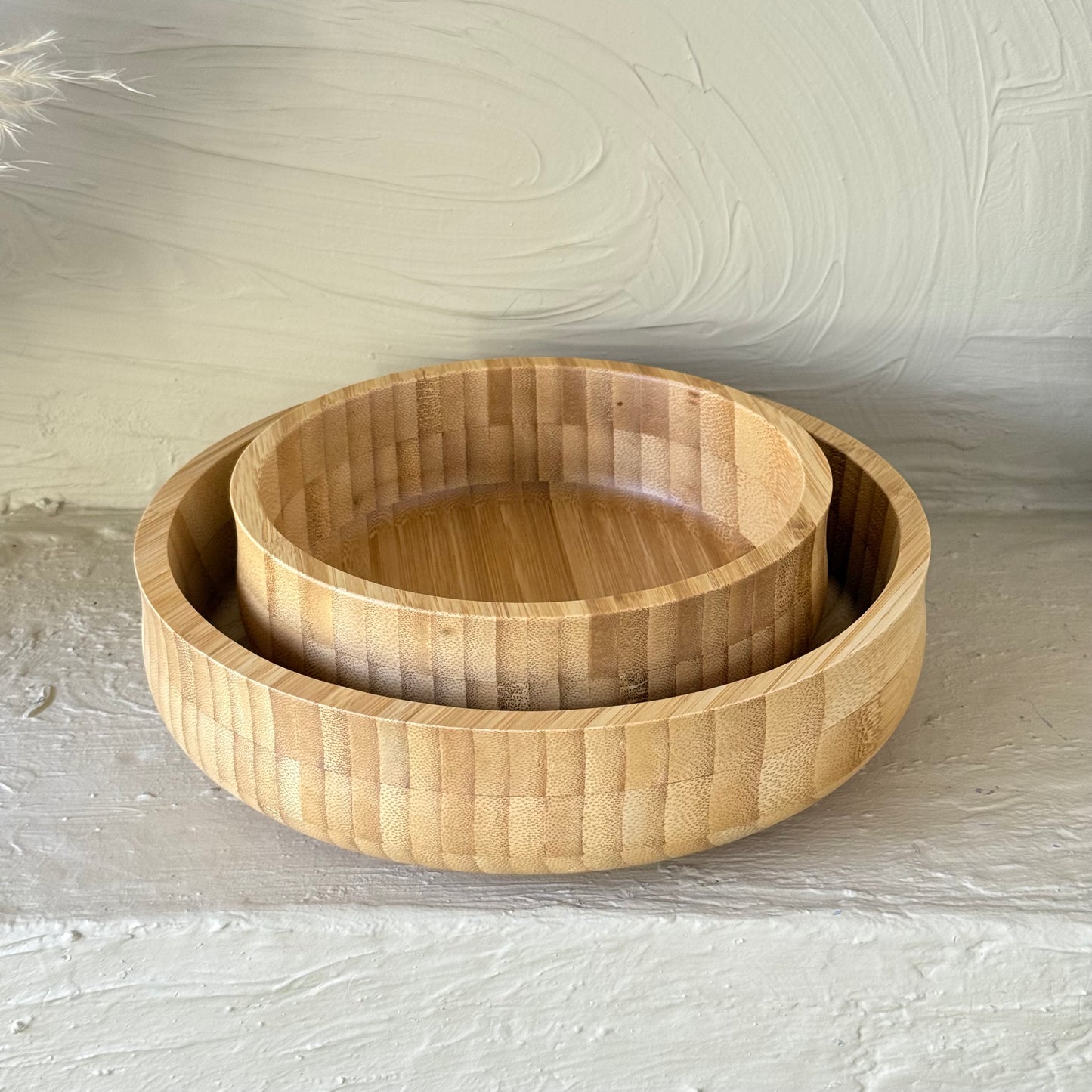 Mien İki Boy Yuvarlak Bambu Kase Seti Büyük Boy 24 cm, 18 cm
