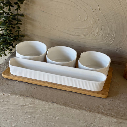 Buenally Bambu Standlı 4 Lü Sunumluk Seti KOD:810505