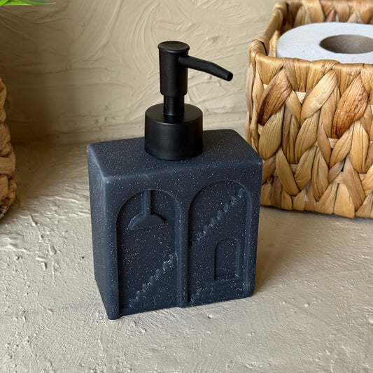 Castel Porselen Dikdörtgen Sıvı Sabunluk Siyah KOD:1452