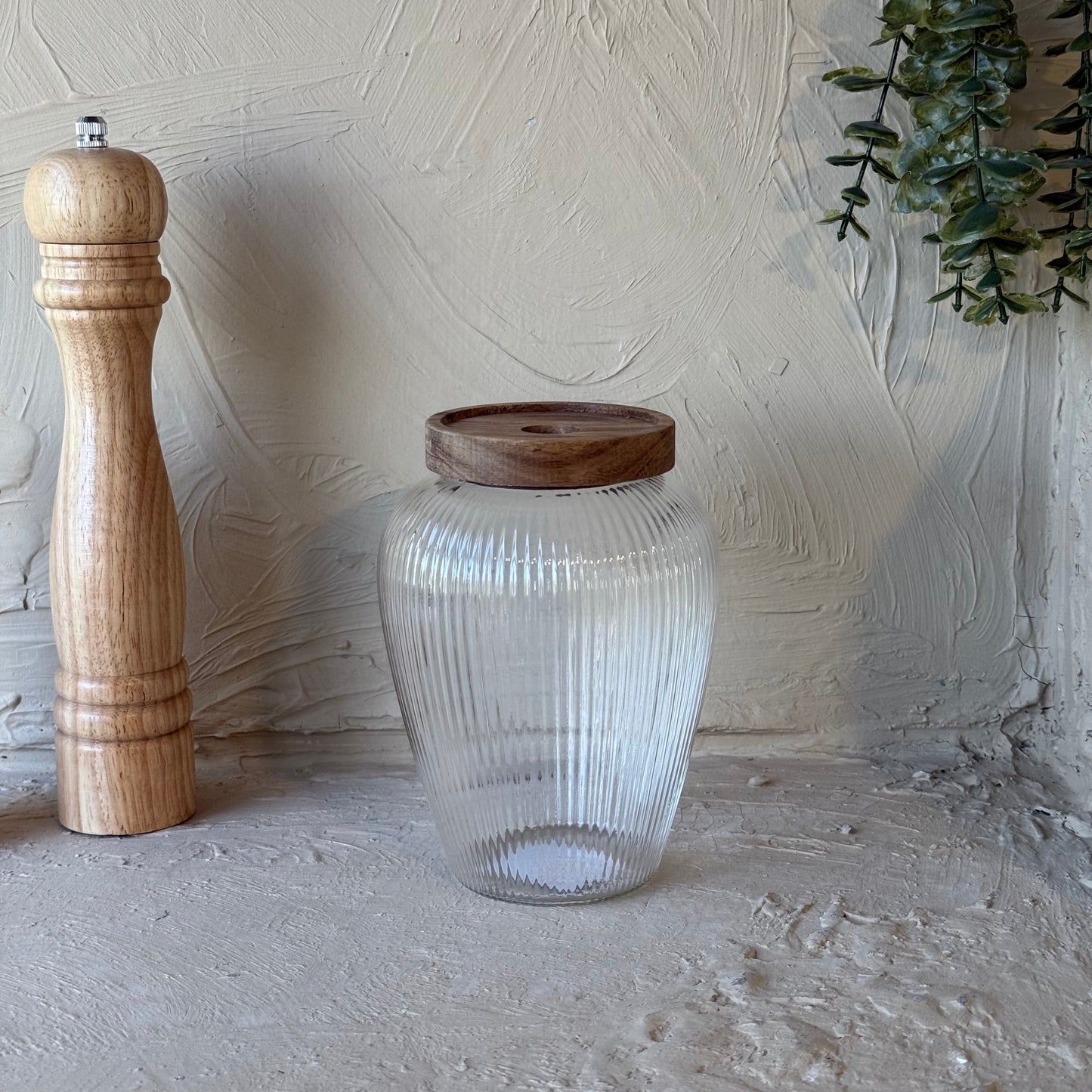 Milary Akasya Ağacı Kapaklı Çizgili Kavanoz KOD:113