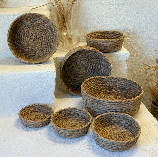 Sevally Hasır Sepet Seti 7 Parça Naturel KOD:29087