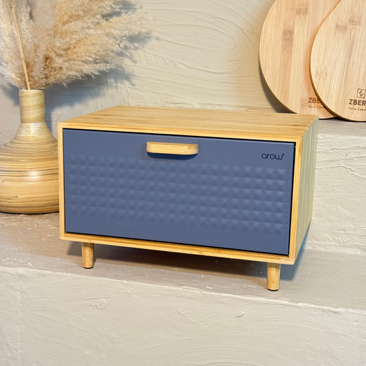 Thalia Bambu Ayaklı Ekmeklik Kutusu Gri