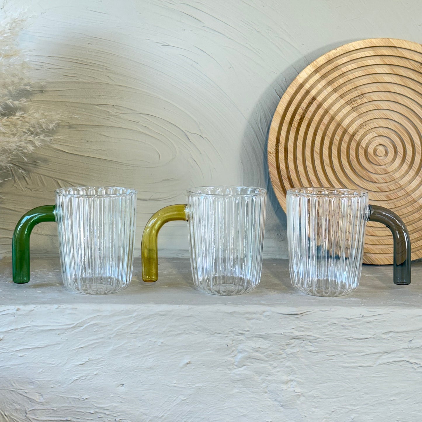 Tutku Borosilikat Cam Kupa Nescafe Seti Renkli Kulp