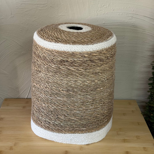 Saverlly Yuvarlak Hasır Damacana Kılıfı Krem KOD:17857