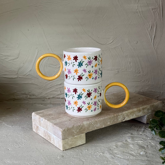 Tutku Spring Halka Kulplu İkili Kupa Seti KOD:8822