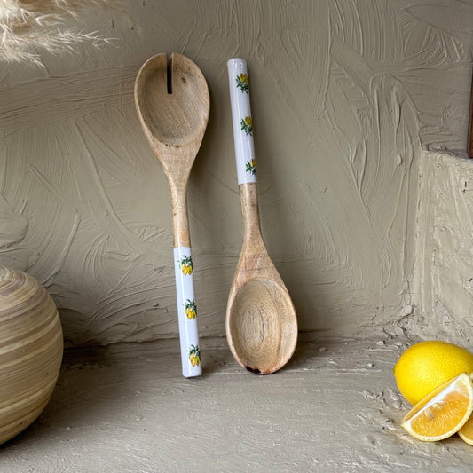 Selin İkili Lemon Desenli Salata Servis Kaşığı KOD:HSL-06