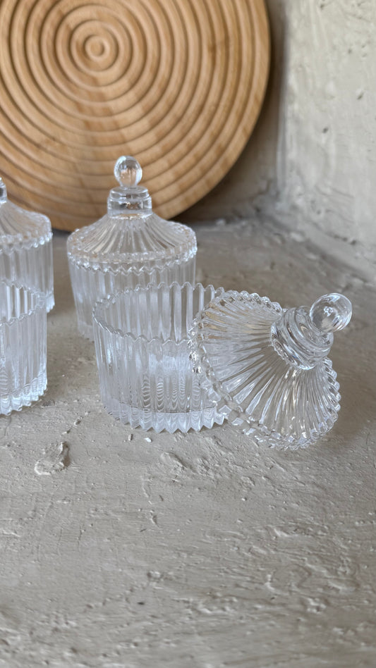 Lalezar Cam Kapaklı 6 Adet Mini Lokumluk Sosluk Seti