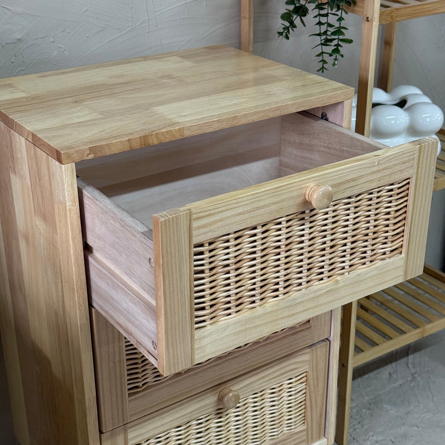 PNL Ayaklı Ahşap Dolap 3 Çekmeceli KOD:BM07-3