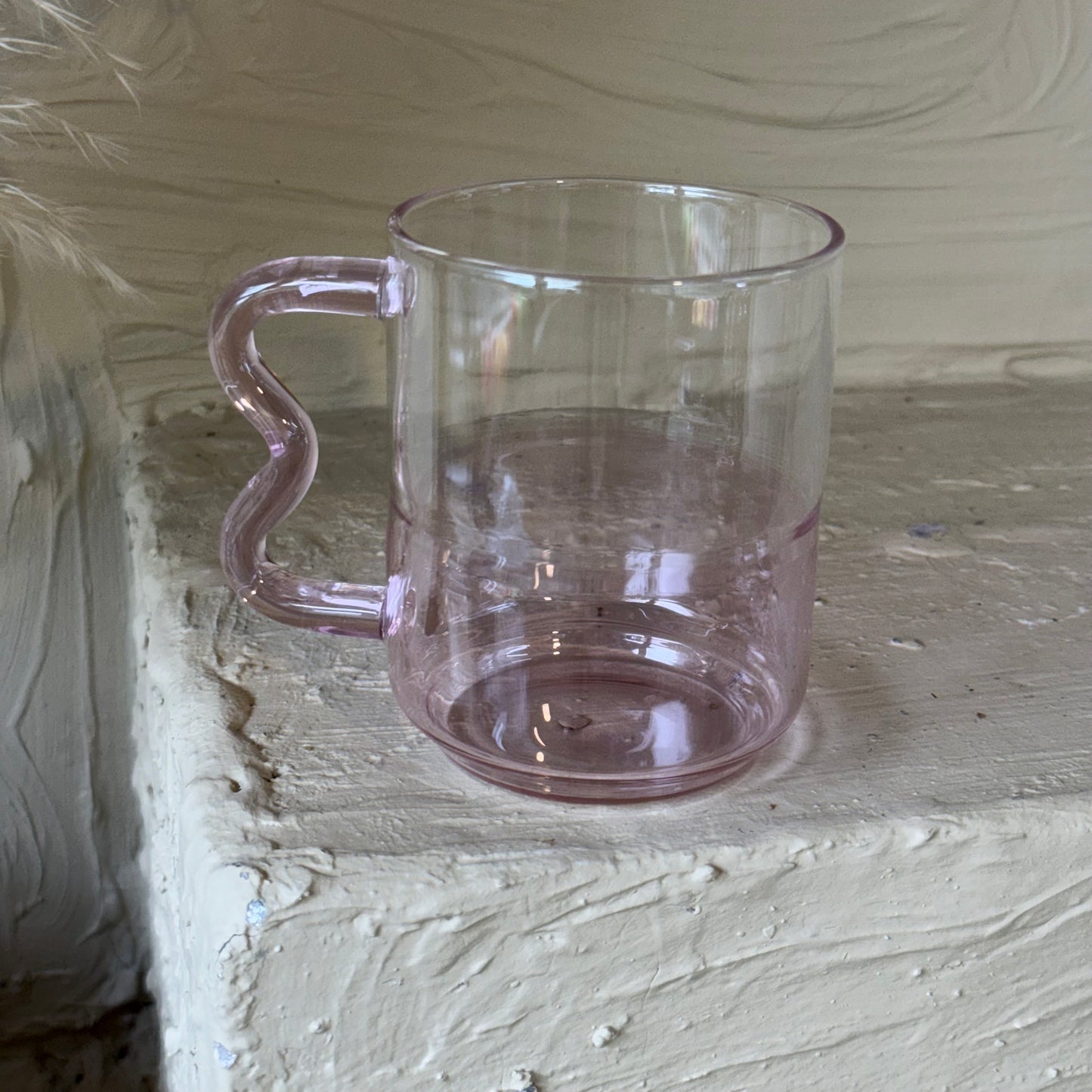 Tutku Borosilikat Cam Nescafe Kupa 400 ml Pembe KOD:030