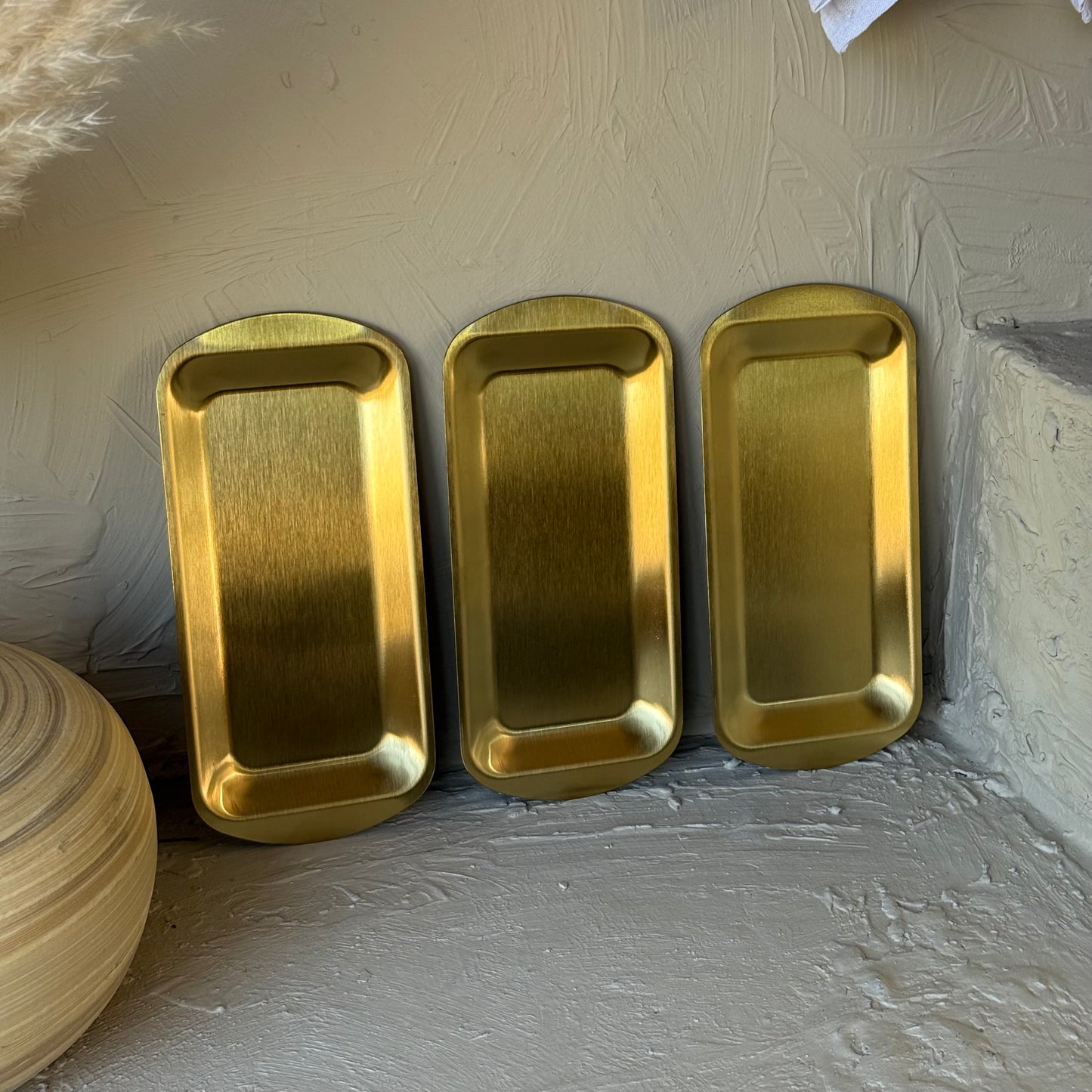 Vadi Dikdörtgen Gold Sunumluk Kahvaltılık 3 Parça KOD:8806