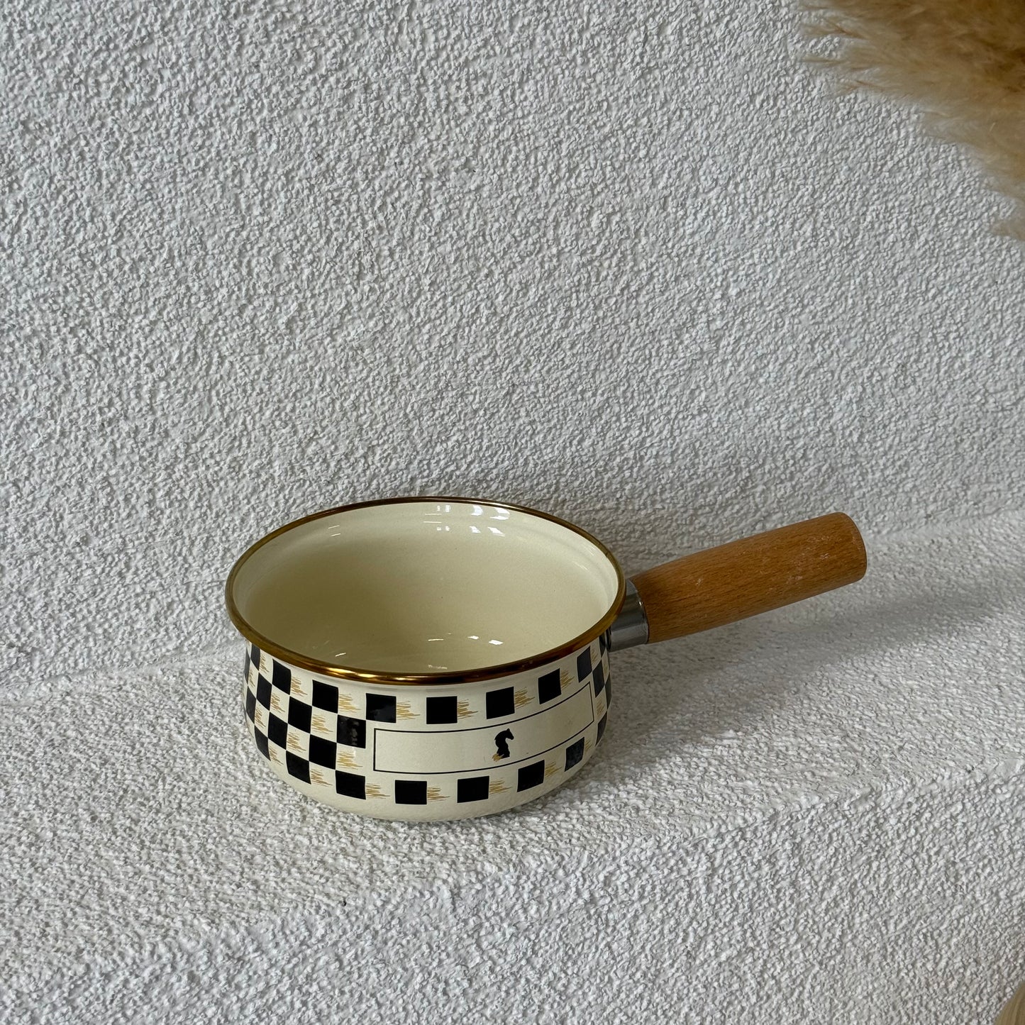 Pashally Ahşap Tutmalı Emaye Sos Tava 14 cm Siyah KOD:0502