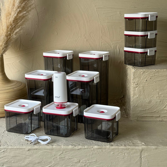 Arow Sunn 10 Parça Vakumlu Kare Erzak Seti (İmkansız Fiyatlarda) KOD:4352