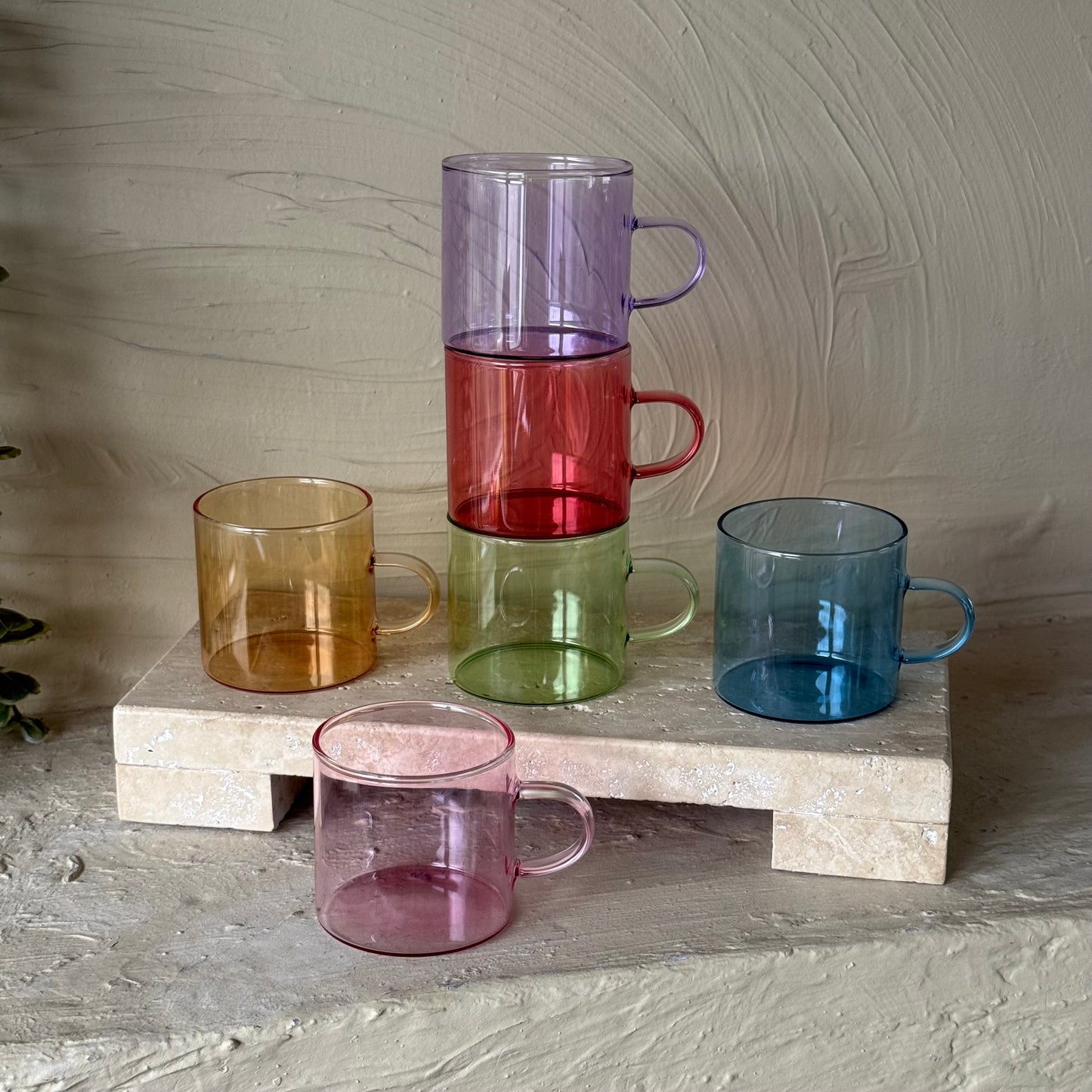 Tully Renkli Borosilikat Cam Espresso Kupa Seti 140 ml KOD:129