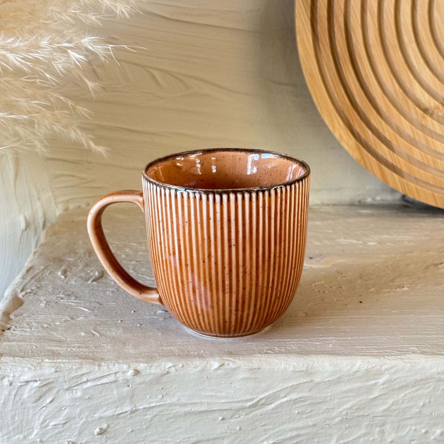 Popline Porselen İkili Nescafe Kupa Seti Mavi-Kiremit