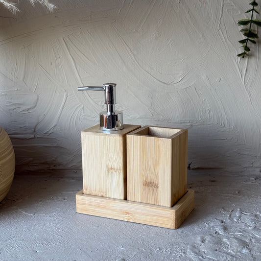 Evanev Bambu Banyo Seti 3 Parça KOD:6710